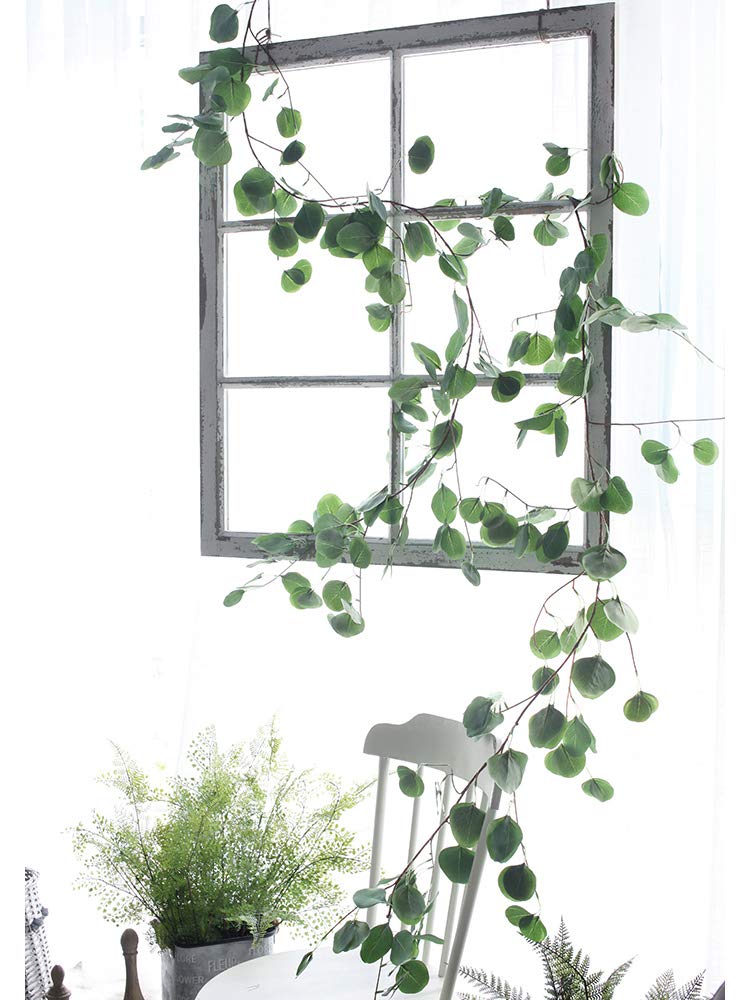 Amazon｜Fixinus 4本1メートル ユーカリ ガーランド 人工観葉植物 造花